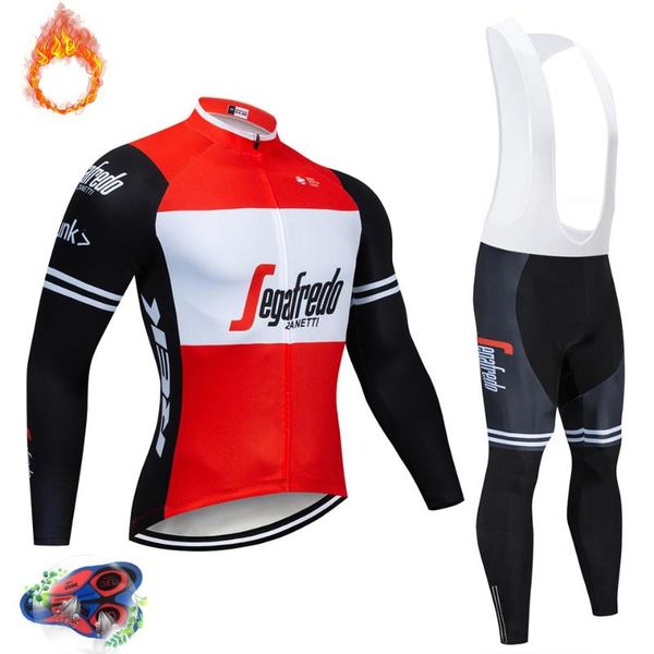 

racing sets etixxl 2021 team winter thermal fleece cycling jersey bike pants set men's ropa ciclismo 9d maillot culotte wear, Black;blue