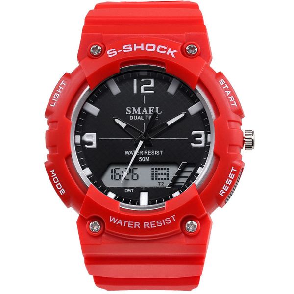 

smael brand men fashion watch students watch electronic watch male military style table fashion casual 1539c, Silver