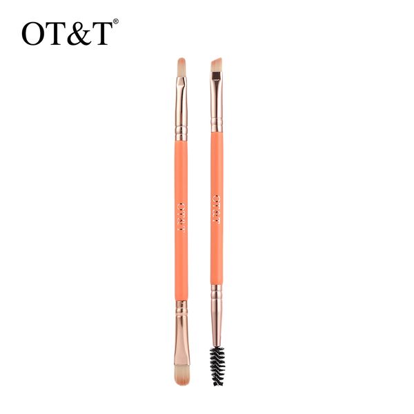 

ot&t 2pcs/set double ended eyeshadow brush eye makeup brushes sculpting concealer powder make up essentials brushes cosmetics tool 0288