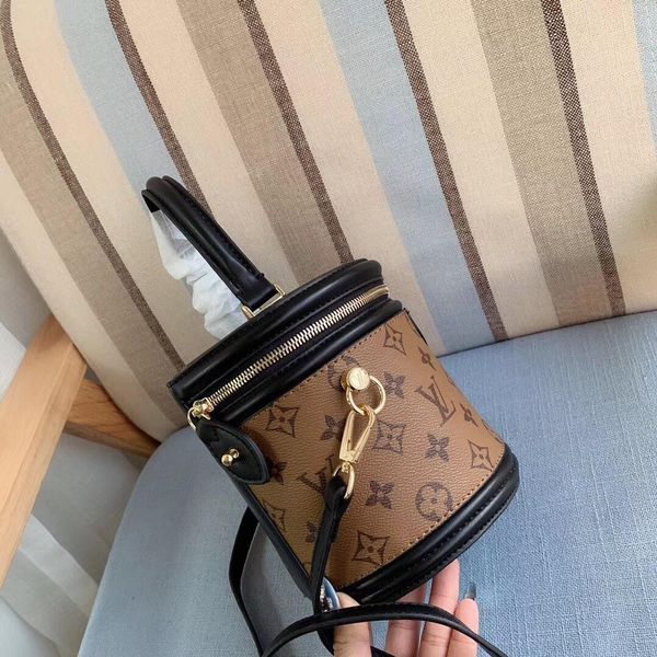 

2020women's fashion bucket bag genuine leather shoulder bag classic design crossbody bags lady handbags more colors 1#546, Black