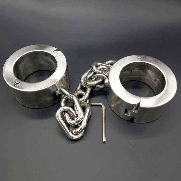 NXY Sexspielzeug für Erwachsene, superschwer, dick, 6 cm hoch, Bdsm-Bondage-Fußfesseln, Metall-Edelstahl-Beinfesseln, Sklavenfesseln, Spielzeug für Erwachsene, Fetisch1216