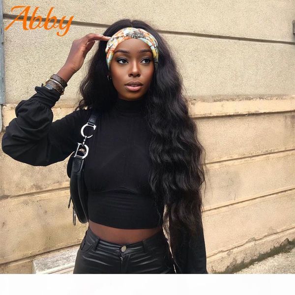 

brazilian body wave wigs headband wig for black women scarf wigs easy to install 180% density remy hair glueless wig abby hair, Black;brown