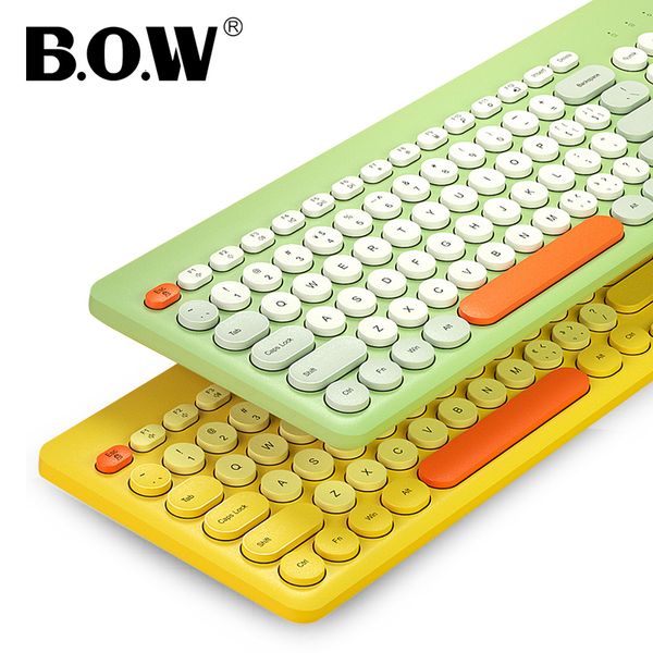 

b.o.w faahon mouse wireless keyboard, 96 round keys, 2.4ghz usb connection plug-in and game sharing 1 round keyboard
