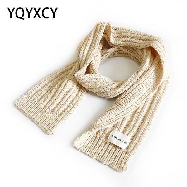 

scarves yqyxcy knitted scarf women children solid color warm winter korean scarfs for ladies girls boys kids 2021, Blue;gray
