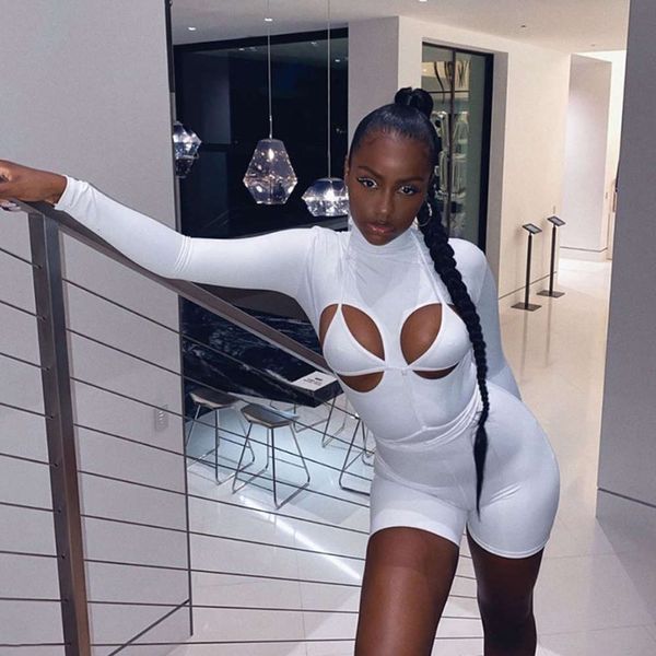 

wind 2020 autumn new women's hollow out high waistband hip lifting tight sports jumpsuit, Black;white