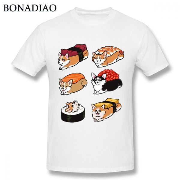 

round collar 3d print sushi corgi tee male t shirt s-6xl homme t shirt plus size new arrival tees sport hooded sweatshirt hoodie