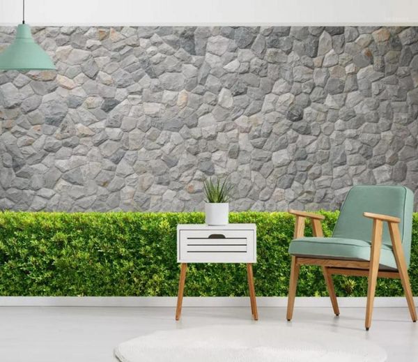 

wallpapers [self-adhesive] 3d lawn stone wall 1838188 paper mural print decal murals1