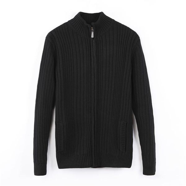 

men zipper cotton knitted sweater autumn winter jersey jumper hombre pull homme hiver sweaters, White;black