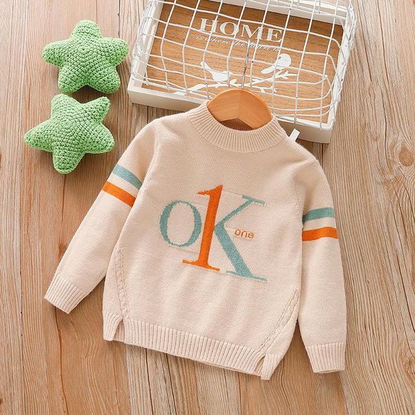 

baby boys sweater children's clothing autumn winter clothing children's knitted sweaters fashion baby letter sweaters wmtzbi infan, Blue