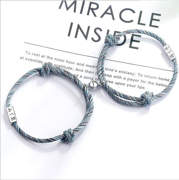 

a pair of creative knitting hand rope love keepsake long distance love, Silver