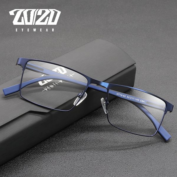 

20/20 design men titanium alloy optical glasses frame fashion male square ultralight eye myopia prescription eyeglasses ht19-62, Silver