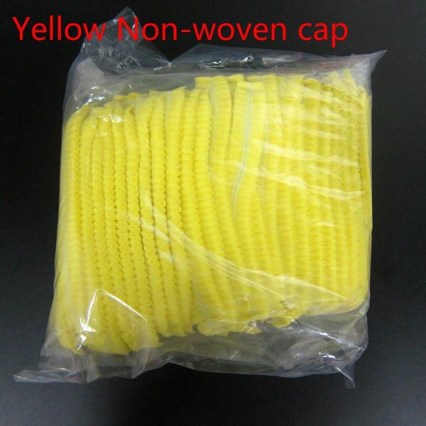 

100pcs double ribbon non woven disposable shower caps pleated dust hat women men bath for spa hair salon beauty accessories h wmtymx