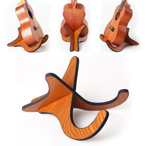 

2 pcs/set portable wooden foldable holder for instrument vertical guitar stand rack violin mandolin banjo accessories1