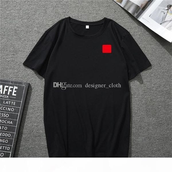 

2020 sell mens designer t shirt european american popular small red heart printing t-shirt men women couples t-shirt, White;black