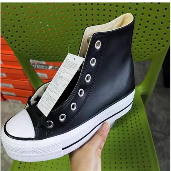 

2020 xiaoyatou new black hi platform running shoes taylor 1970s canvas men women shoes fashion plimsolls white casual chaussures36-40, Black;red