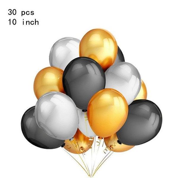 

30pcs lot 10 inch pearl gold silver black latex balloons birthday wedding party decor air helium globos kids gifts supplies wm