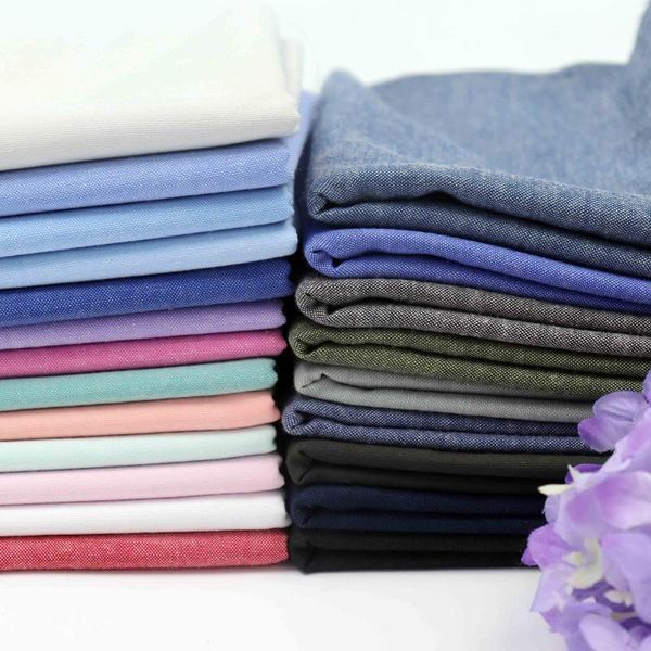 

soft pure color oxford cloth polyester cotton yarn dyed fabric sewing for shirt dress casual pants nordic clothing 145*100cm1, Black;white