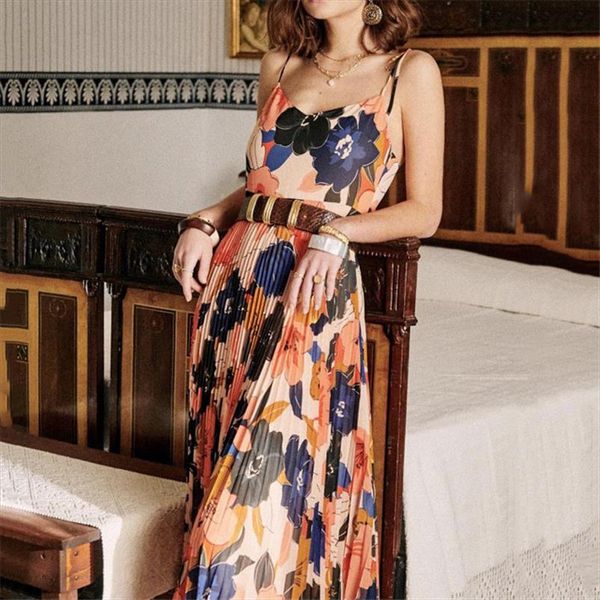 

women sleeveless summer midi dress floral print summer beach dress draped ladies holiday chic party, Black;gray