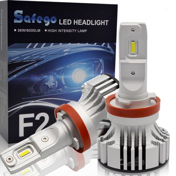 

safego 36w h8 h9 h11 h4 hi/lo h7 car led headlight kit bulbs 9005 9006 4 super bright led chips auto bulb white 6000k1