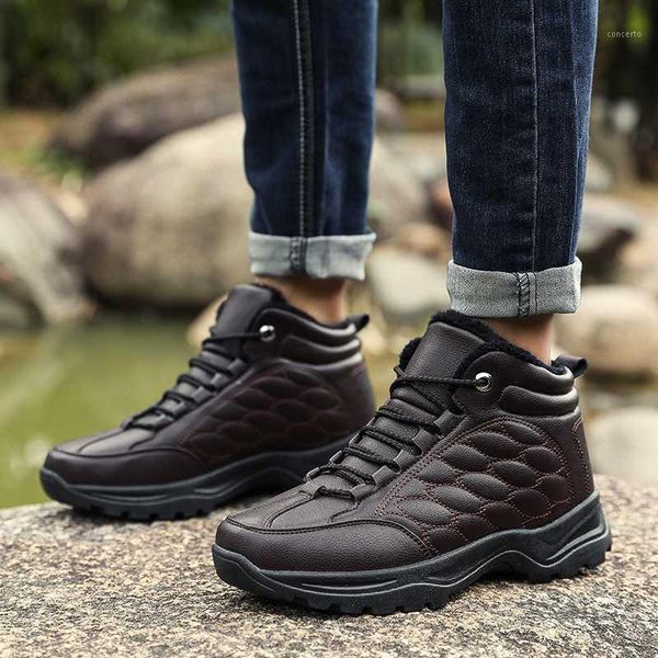 

men's boots outdoor comfortable warm snow boots men fashion high-casual winter man walking shoes zapatillas hombre1, Black