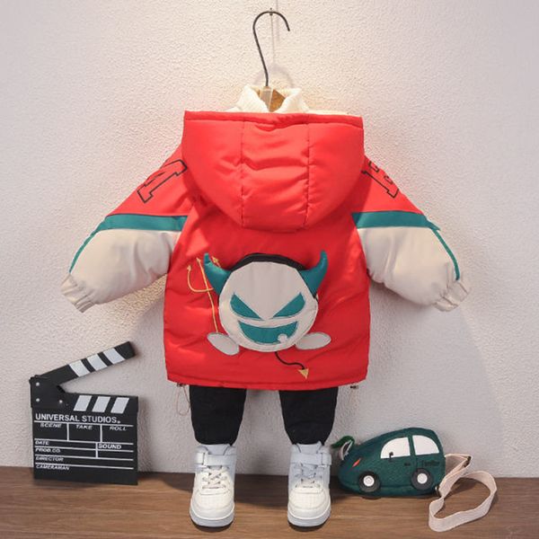 

2020 children's clothing and girls warm down winter boys cute cartoon thickened cotton padded clothes trend, Blue;gray