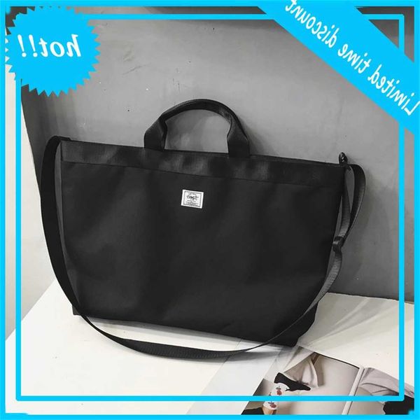 

summer oxford style large capacity tote solid one shoulder messenger bag