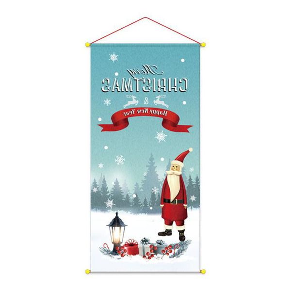 

garden flag santa elk wall hanging xmas house banner 2021 merry christmas decor for home