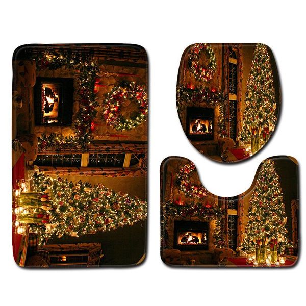 

рождество аксессуары для ванной комнаты 3 шт коврик для ванной набор non slip мат для туалетных спальня коврики set скольжению ковер bbyleq