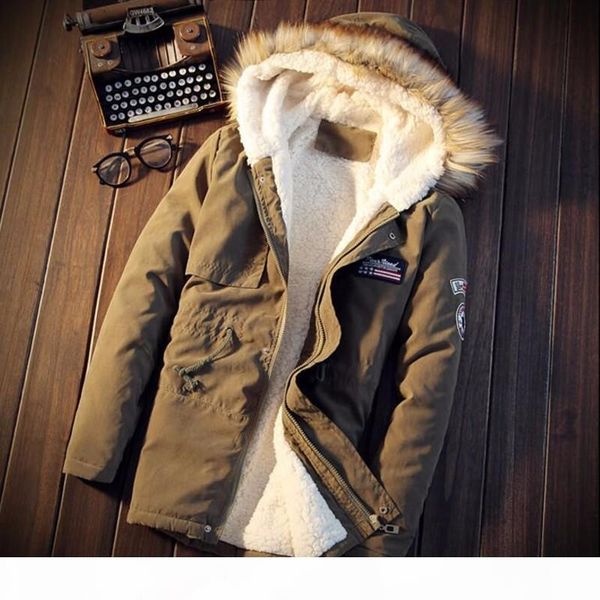 

winter parka men jacket fur hood 2017 winter jackets oversize 5xl mens parka homme navy green khaki yellow men puffer, Black