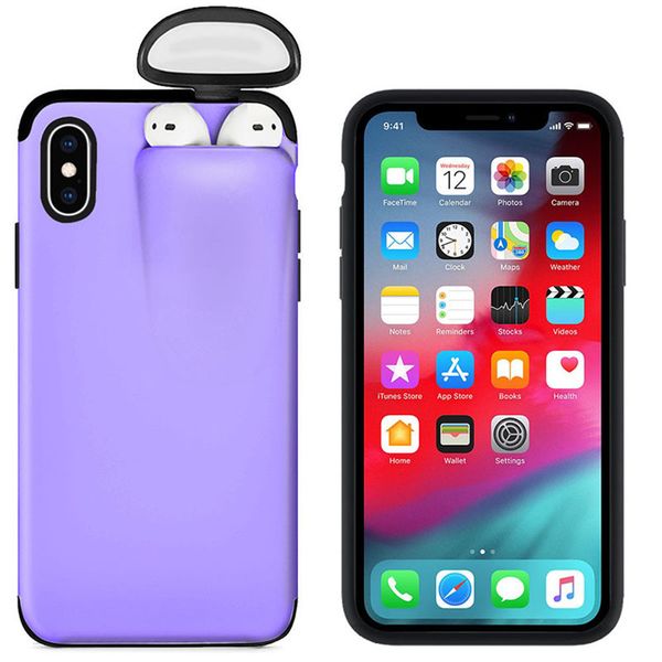 

2 in 1 phone cases for airpod new shell coque for iphone 11 pro max se 2020 xs max xr x 10 11pro with air pods holder case cover fundas