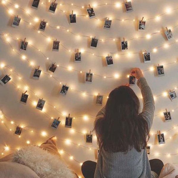 

undefined christmas lights 30/40 led p picture hanging peg clips fairy string light party decor lamp decorations for home