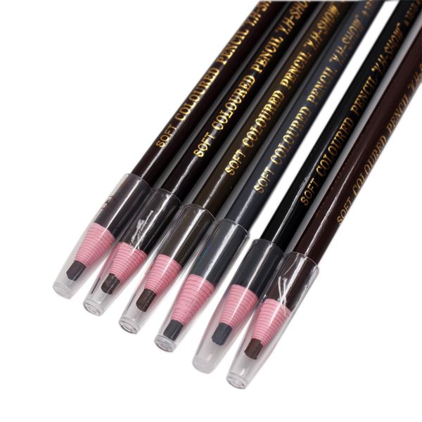 

50pcs waterproof eyebrow pencil cutting natural long lasting paint black brown coffee microblading permanent eyebrow make up