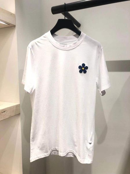 

9rfns zhuoya танцор весна лето 2020 вышивки сладкого ветер маленькой футболка новой ромашка цветок короткого рукав универсальных футболки вы, White