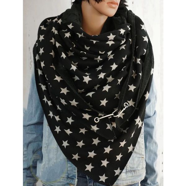 

scarves 2021 scarf women fashion soild star printing button soft wrap casual warm shawls multi-purpose shawl, Blue;gray