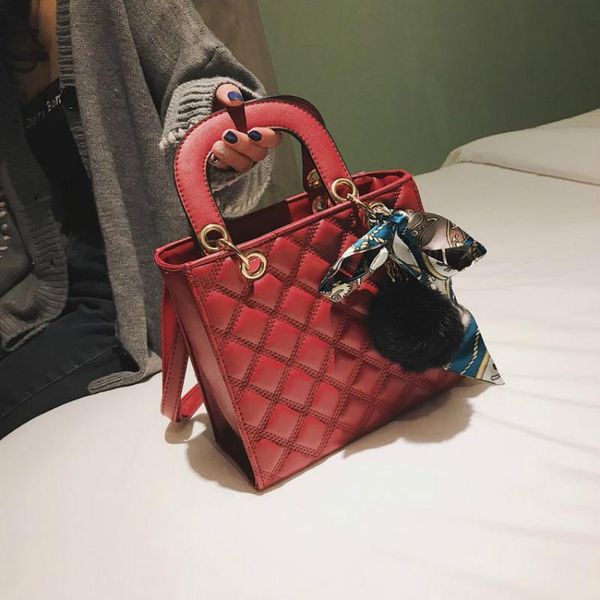 

1pcs handbag, single shoulder bag, new bag with hair ball, small square bag, oblique satchel shoulder bag women