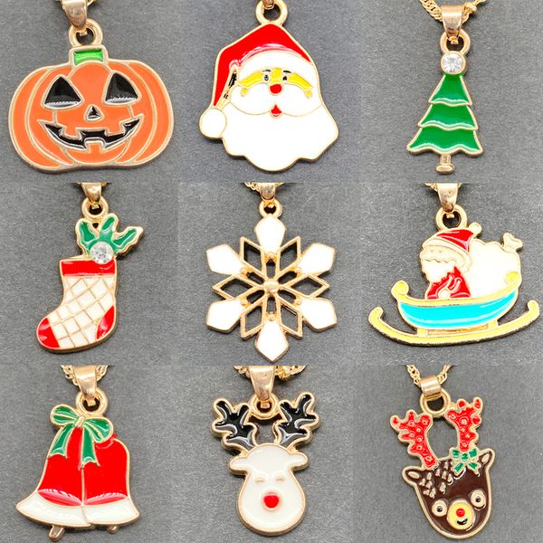 

мода 2020 рождество санта клаус sled elk ожерелье новый дизайн ювелирных изделий партии подруга подарок на день рождения, Black