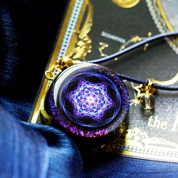 

original hexagram energy crystal orgon pendant emf protection ad meditation yoga steven universe chakra jewelry necklace, Black