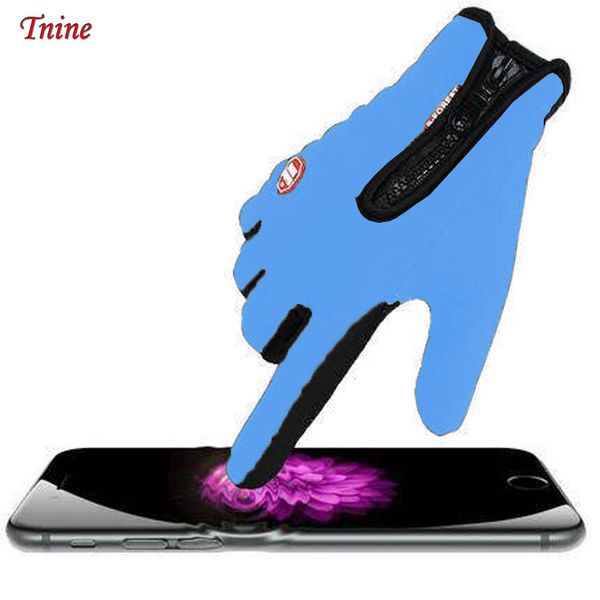 

новая зима тепла тепловой сенсорный экран вождение велоспорт мужчины женщины anti-slip водонепроницаемые перчатки синий, Blue;gray