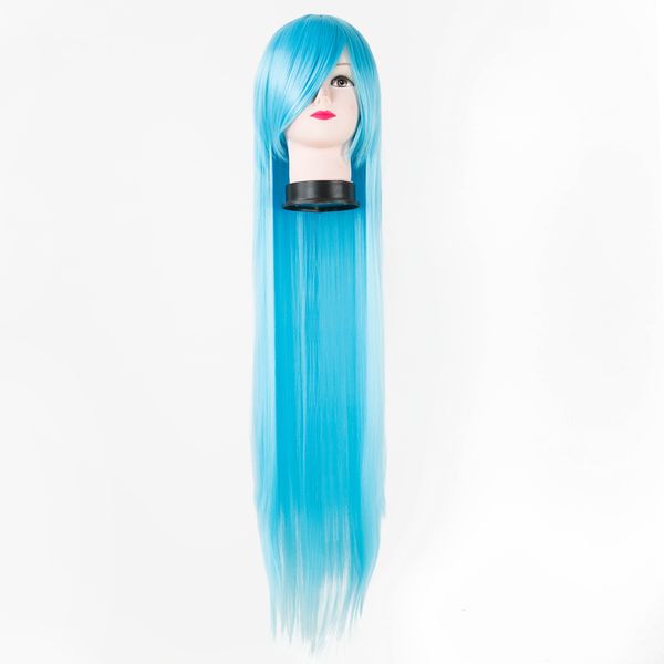 

costume accessories sky blue wig fei-show synthetic heat resistant fiber 100cm/40 inches straight hair halloween carnival costume cos-play h, Silver