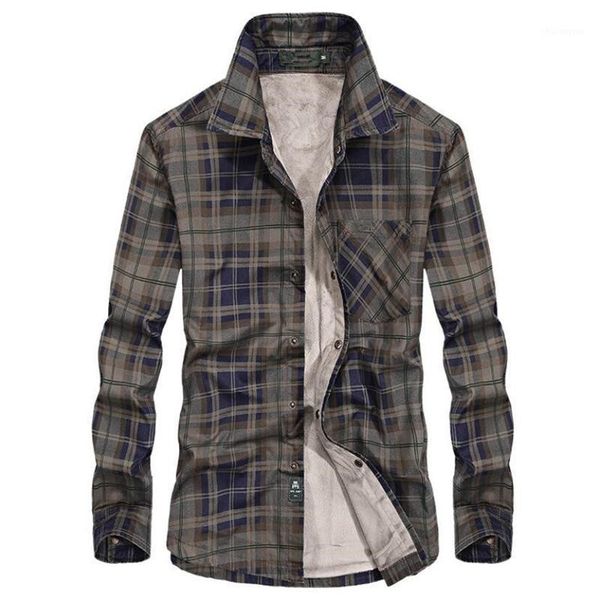 

flannel shirt men plaid fleece shirts winter thick warm men casual cotton long sleeve business shirt fashion shirts1, White;black