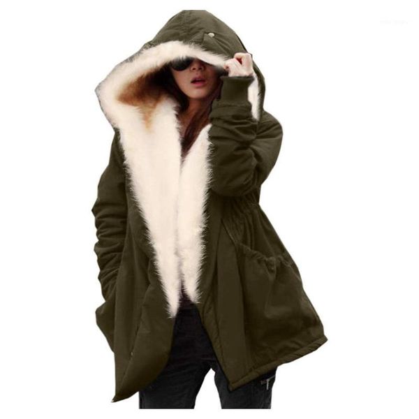 

winter jacket women warm fuzzy fur hoodie thick coat abrigos mujer invierno manteau femme hiver kurtka damska dames winterjas1, Black