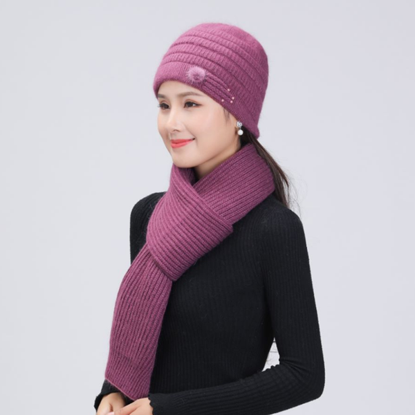 

шляпы для женщин теплого beanie шарф способа зимы осени brand new hair вязаной шапочка set женского skullies мать bonnet beani, Blue;gray