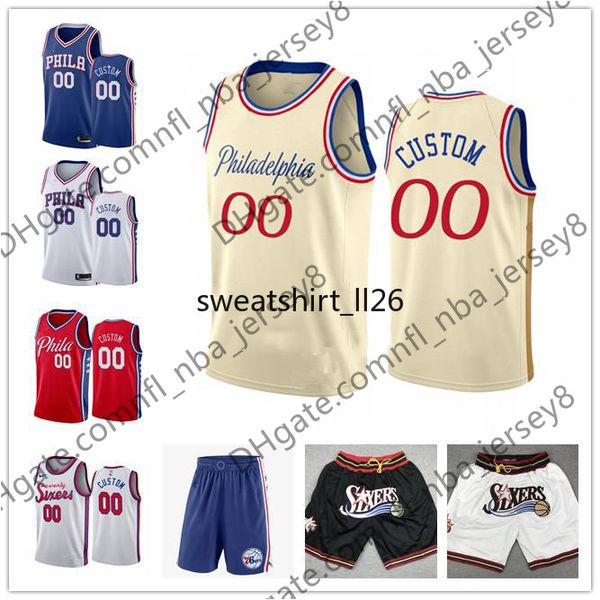 

пользовательские joel 21 embiid ben филадельфия 25 simmons allen 3 iverson al 42 horford shorts 0 ричардсон 12 харрис 76ers, Black;red