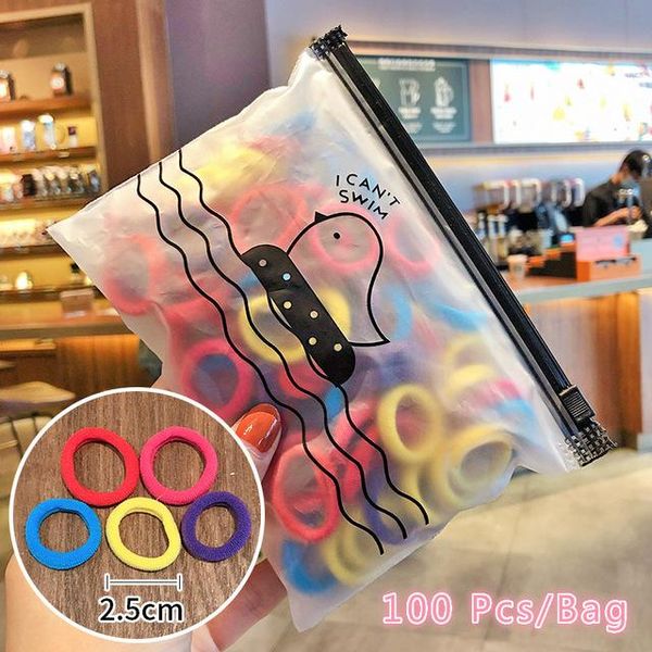 

50/100/200pcs/bag children cute candy cartoon solid elastic hair bands girls lovely srunchies rubber bands kid hair accessories q sqchog
