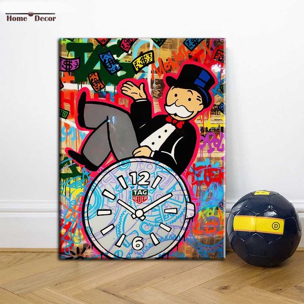 

часы alec монополия картина домашнее украшение картина для стены картины маслом на холсте стены искусства холст картинки для декора стены 20