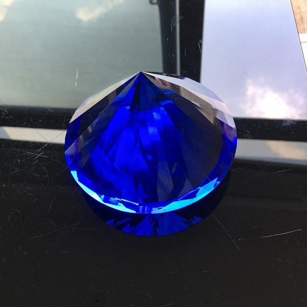 

blue crystal imitation diamond pizza paper huge crystal diamond jewelry decorative gift 100mm desk oornament h qylhdc