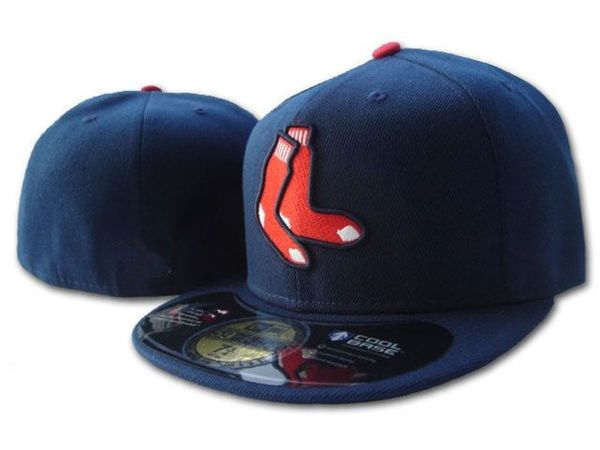 

2021 new field red sox fitted hat flat brim embroiered letter sox team logo fans baseball hats full closed, Blue;gray