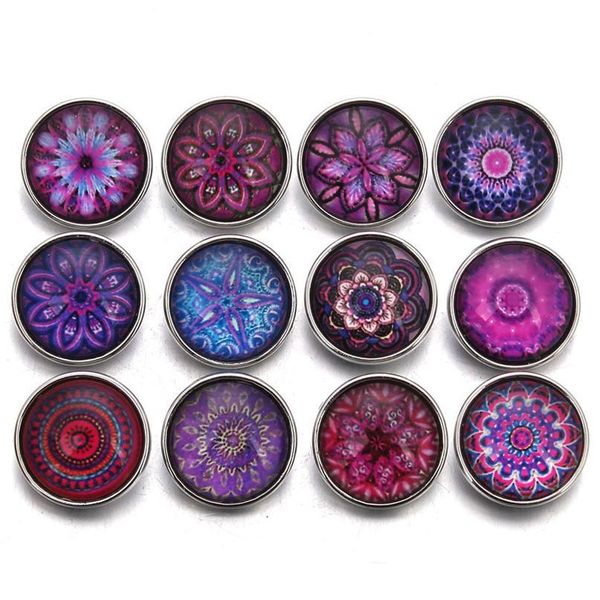 

10pcs/lot new glass snap button random purple series theme fit 18mm diy snap bracelet jewel jllcng