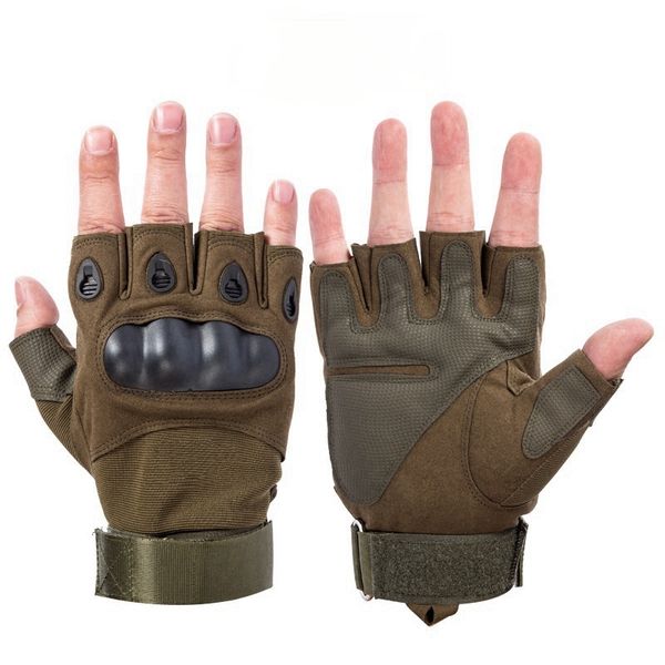 

army military tactical paintball airsoft shooting combat anti-skid bicycle hard knuckle half finger gloves touch screen, Blue;gray