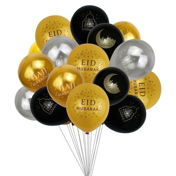 

fengrise eid mubarak ramadan decoration hijab islamic decor muslim pendant gold black balloon party supplies